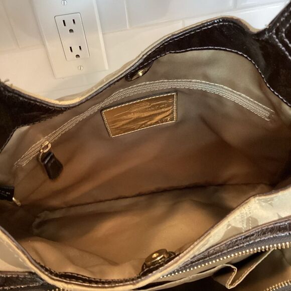 Coach Madison Maggie OpArt Patent Leather Hobo Bag - Picture 13 of 16